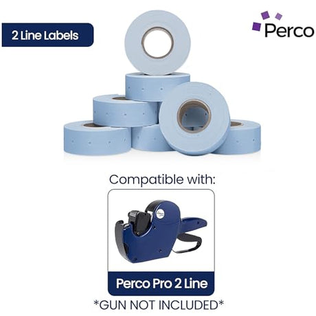 Perco Pro 2 - Line Labels - Blue 1 Sleeve / 8 Rolls / 6000 Blank Pricing Labels