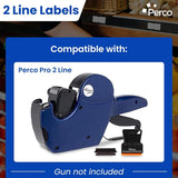 Perco Pro 2 Line Labels - Compatible with compatible_with_product_page | Color: Custom | Quantity: 10 Sleeves | Adhesive: global.AdhesiveType | SKU: Custom-Label-Parco2Line-10 | - shop_