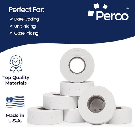 Perco Pro 2 - Line Labels - White 1 Sleeve / 8 Rolls / 6000 Blank Pricing Labels
