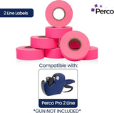 Perco Pro 2 - Line Labels - Fluorescent Pink 1 Sleeve / 8 Rolls / 6000 Blank Pricing Labels