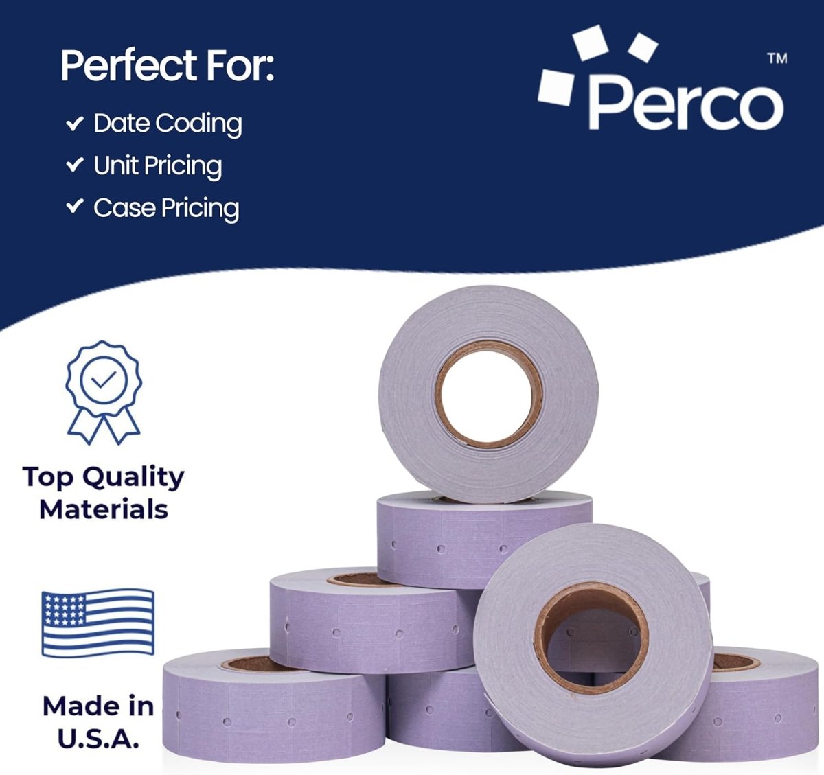 Perco Pro 2 - Line Labels - Lavender Package of 4 Sleeves / 32 Rolls / 24000 Blank Pricing Labels