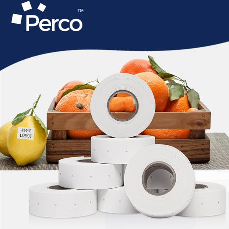 Perco Pro 2 - Line Labels - White Package of 4 Sleeves / 32 Rolls / 24000 Blank Date Labels