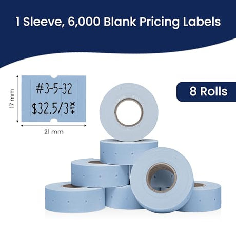 Perco Pro 2 - Line Labels - Blue 1 Sleeve / 8 Rolls / 6000 Blank Pricing Labels