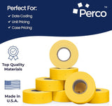 Perco Pro 2 - Line Labels - Yellow Package of 4 Sleeves / 32 Rolls / 24000 Blank Pricing Labels