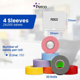 Perco Pro 2 Line Labels - Compatible with compatible_with_product_page | Color: Custom | Quantity: 4 Sleeves | Adhesive: global.AdhesiveType | SKU: Custom-Label-Parco2Line-4 | - shop_