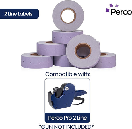 Perco Pro 2 - Line Labels - Lavender Package of 4 Sleeves / 32 Rolls / 24000 Blank Pricing Labels