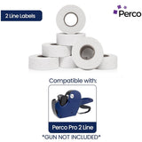 Perco - Pro 2 - Line Labels - Freezer Adhesive Price Labels For Perco Pro 2 Line - Case of 10 Sleeves / 80 Rolls / 60000 Blank Pricing Labels