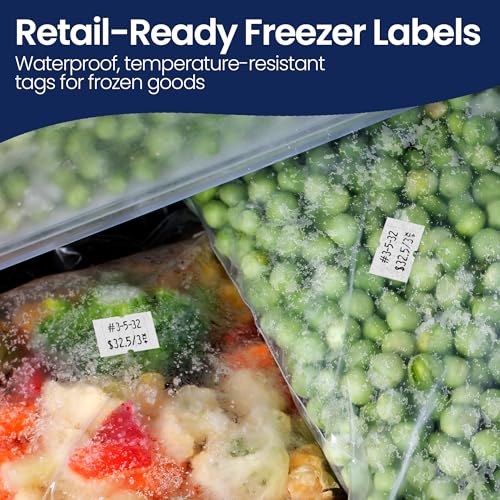 Perco - Pro 2 - Line Labels - Freezer Adhesive Price Labels For Perco Pro 2 Line - 1 Sleeve / 8 Rolls / 6000 Blank Pricing Labels