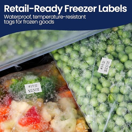 Perco - Pro 2 - Line Labels - Freezer Adhesive Price Labels For Perco Pro 2 Line - 1 Sleeve / 8 Rolls / 6000 Blank Pricing Labels