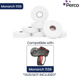 Perco Removable Price Labels for Monarch 1136 - 1 Sleeve / 8 Rolls / 14000 Blank Pricing Labels