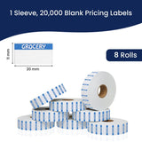 Perco Reverse Print Price Labels for Monarch 1131 - 1 Sleeve 1 Sleeve / 8 Rolls / 8000 Grocery Pricing Labels