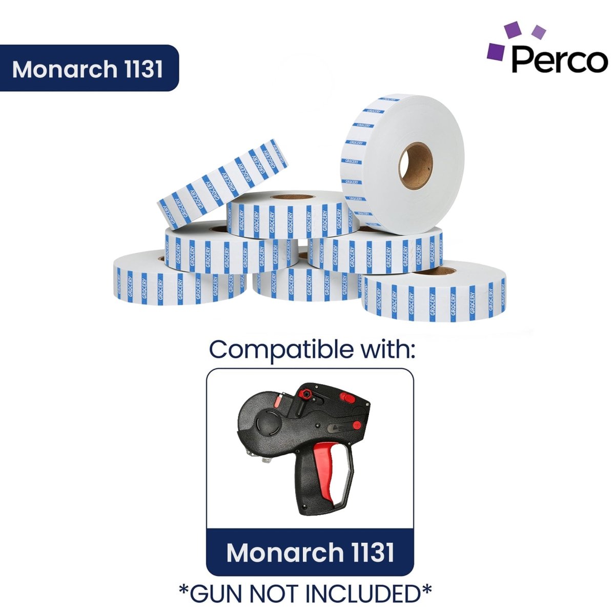 Perco Reverse Print Price Labels for Monarch 1131 - 1 Sleeve 1 Sleeve / 8 Rolls / 8000 Grocery Pricing Labels