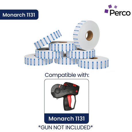 Perco Reverse Print Price Labels for Monarch 1131 - 1 Sleeve 1 Sleeve / 8 Rolls / 8000 Grocery Pricing Labels