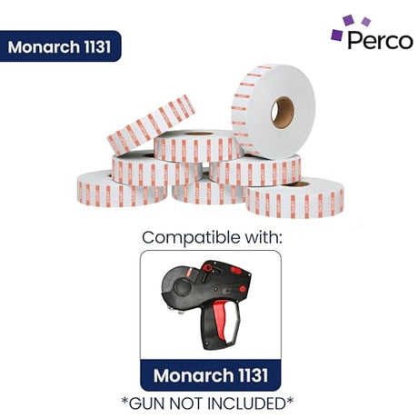 Perco Reverse Print Price Labels for Monarch 1131 - 1 Sleeve 1 Sleeve / 8 Rolls / 8000 Dairy Pricing Labels