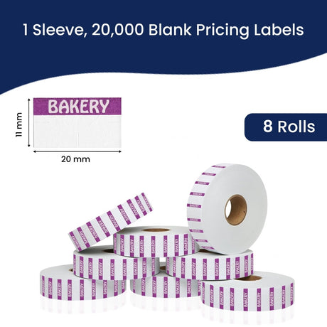 Perco Reverse Print Price Labels for Monarch 1131 - 1 Sleeve 1 Sleeve / 8 Rolls / 8000 Bakery Pricing Labels