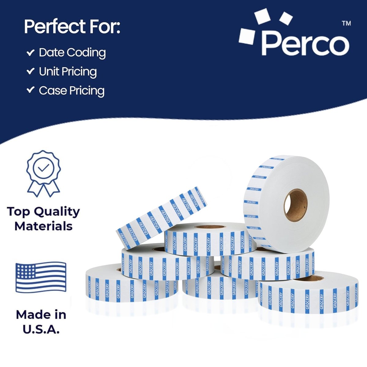 Perco Reverse Print Price Labels for Monarch 1131 - 1 Sleeve 1 Sleeve / 8 Rolls / 8000 Grocery Pricing Labels