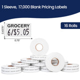 Perco Reverse Print Pricing Labels for Monarch 1110 - Grocery (Black) 1 Sleeve / 16 Rolls / 17000 Reverse Print Pricing Labels