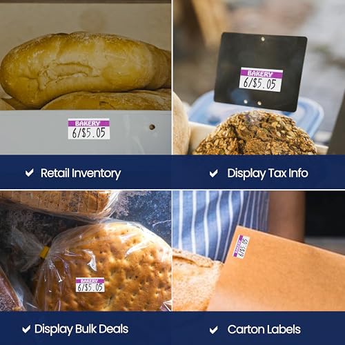 Perco Reverse Print Pricing Labels for Monarch 1110 - Bakery 1 Sleeve / 16 Rolls / 17000 Reverse Print Pricing Labels