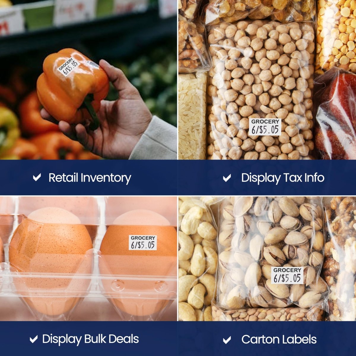 Perco Reverse Print Pricing Labels for Monarch 1110 - Grocery (Black) 1 Sleeve / 16 Rolls / 17000 Reverse Print Pricing Labels