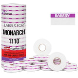 Perco Reverse Print Pricing Labels for Monarch 1110 - Bakery 1 Sleeve / 16 Rolls / 17000 Reverse Print Pricing Labels