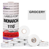 Perco Reverse Print Pricing Labels for Monarch 1110 - Grocery (Black) 1 Sleeve / 16 Rolls / 17000 Reverse Print Pricing Labels