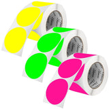 Perco Round Dot Sticker Labels - Permanent Adhesive, 0.5 to 4 Inch, 3 - Roll & 10 - Roll Packs - 3 Inch 3 Rolls