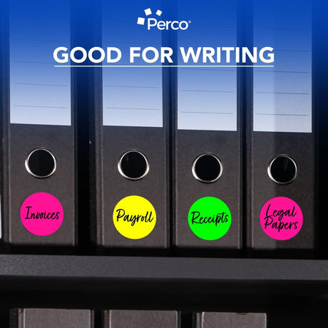 Perco Round Dot Sticker Labels - Permanent Adhesive, 0.5 to 4 Inch, 3 - Roll & 10 - Roll Packs - 3 Inch 10 Rolls