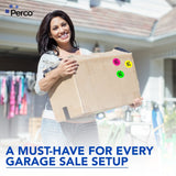 Perco Round Dot Sticker Labels - Permanent Adhesive, 0.5 to 4 Inch, 3 - Roll & 10 - Roll Packs - 2 Inch 10 Rolls