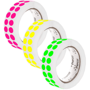 Perco Round Dot Sticker Labels - Permanent Adhesive, 0.5 to 4 Inch, 3 - Roll & 10 - Roll Packs - 0.5 Inch 3 Rolls