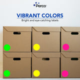Perco Round Dot Sticker Labels - Permanent Adhesive, 0.5 to 4 Inch, 3 - Roll & 10 - Roll Packs - 3 Inch 10 Rolls