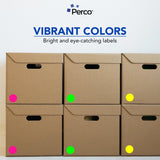 Perco Round Dot Sticker Labels - Permanent Adhesive, 0.5 to 4 Inch, 3 - Roll & 10 - Roll Packs - 2 Inch 10 Rolls