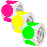 Perco Round Dot Sticker Labels - Permanent Adhesive, 0.5 to 4 Inch, 3 - Roll & 10 - Roll Packs - 4 Inch 3 Rolls