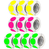 Perco Round Dot Sticker Labels - Permanent Adhesive, 0.5 to 4 Inch, 3 - Roll & 10 - Roll Packs - 3 Inch 10 Rolls