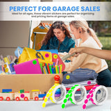 Perco Round Dot Sticker Labels - Permanent Adhesive, 0.5 to 4 Inch, 3 - Roll & 10 - Roll Packs - 1 Inch 10 Rolls