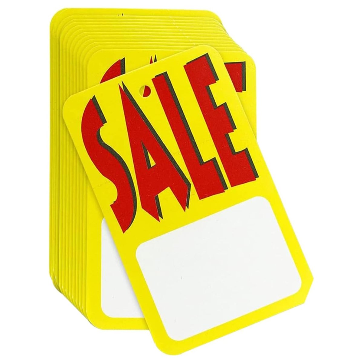 Perco Sale Price Tags Unstrung - Compatible with compatible_with_product_page | Color: Yellow | Quantity: 5,000 Tags | Adhesive: global.AdhesiveType | SKU: PL-SALEPAPERTAG-UNSTRUNG-5k.1 | - shop_