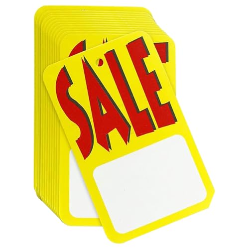 Perco Sale Price Tags Unstrung - Compatible with compatible_with_product_page | Color: Yellow | Quantity: 1,000 Tags | Adhesive: global.AdhesiveType | SKU: PL-SALEPAPERTAG-UNSTRUNG | - shop_