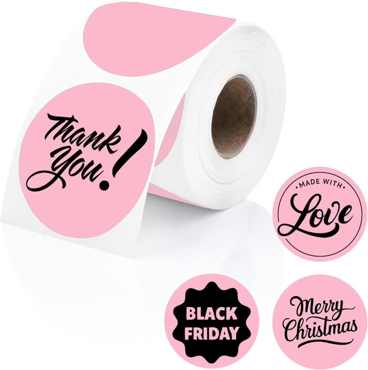 Perco Thermal Labels - Circle - Pink 2 Inch - 300 Stickers