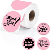 Perco Thermal Labels - Circle - Pink 2 Inch - 300 Stickers