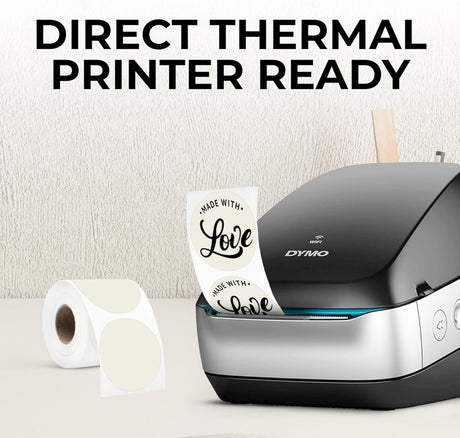 Perco Thermal Labels - Circle - Ivory 2 Inch - 300 Stickers