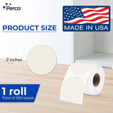 Perco Thermal Labels - Circle - Ivory 2 Inch - 300 Stickers
