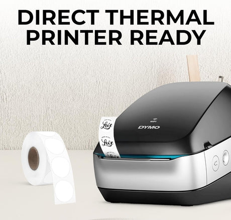 Perco Thermal Labels - Circle - White 1 Inch - 735 Stickers