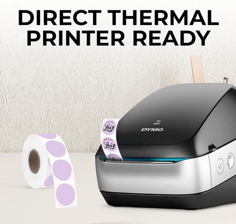 Perco Thermal Labels - Circle - Lavender 1 Inch - 735 Stickers