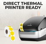 Perco Thermal Labels - Circle - Yellow 1 Inch - 735 Stickers