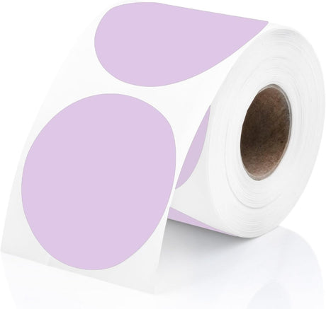 Perco Thermal Labels - Circle - Lavender 2 Inch - 300 Stickers