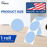 Perco Thermal Labels - Circle - Blue 2 inch - 735 Stickers