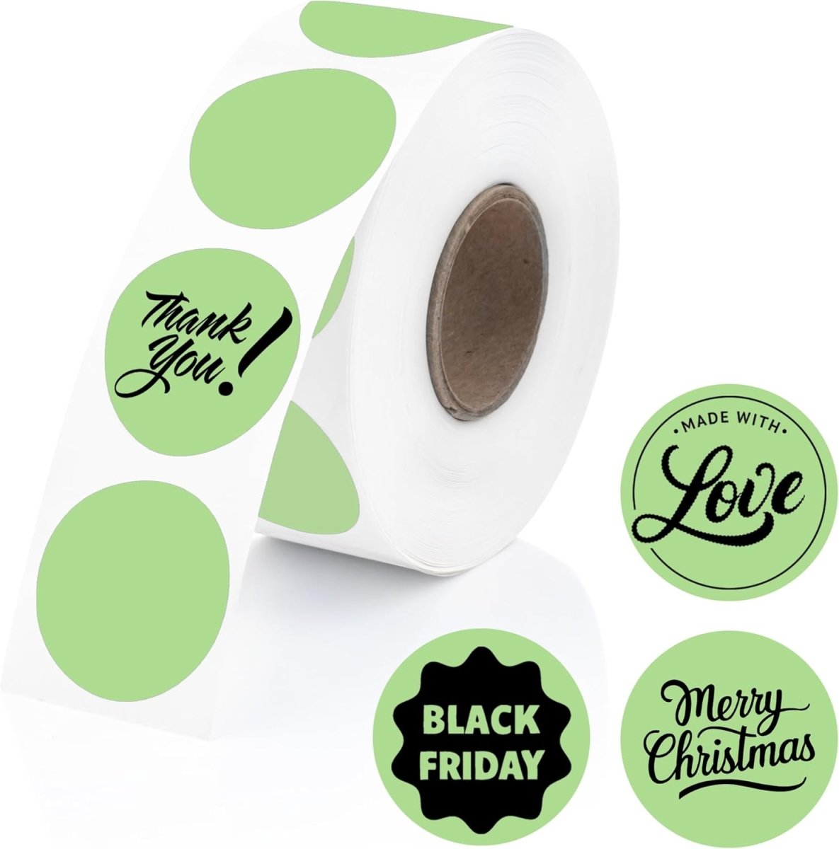 Perco Thermal Labels - Circle - Green 1 Inch - 735 Stickers