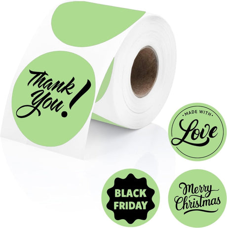 Perco Thermal Labels - Circle - Green 2 Inch - 300 Stickers