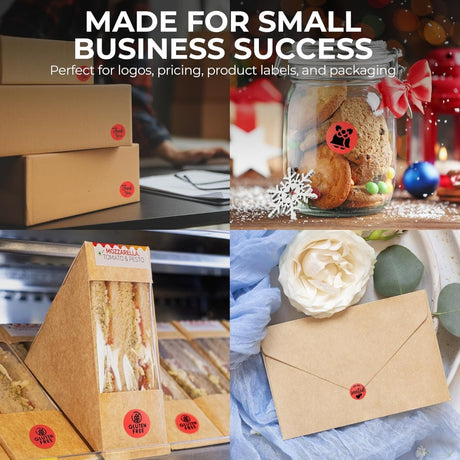 Perco Thermal Labels - Circle - Red 1 Inch - 735 Stickers