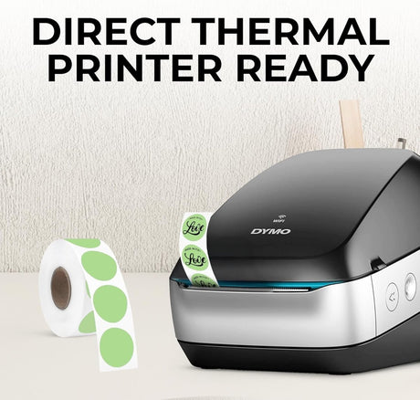 Perco Thermal Labels - Circle - Green 1 Inch - 735 Stickers