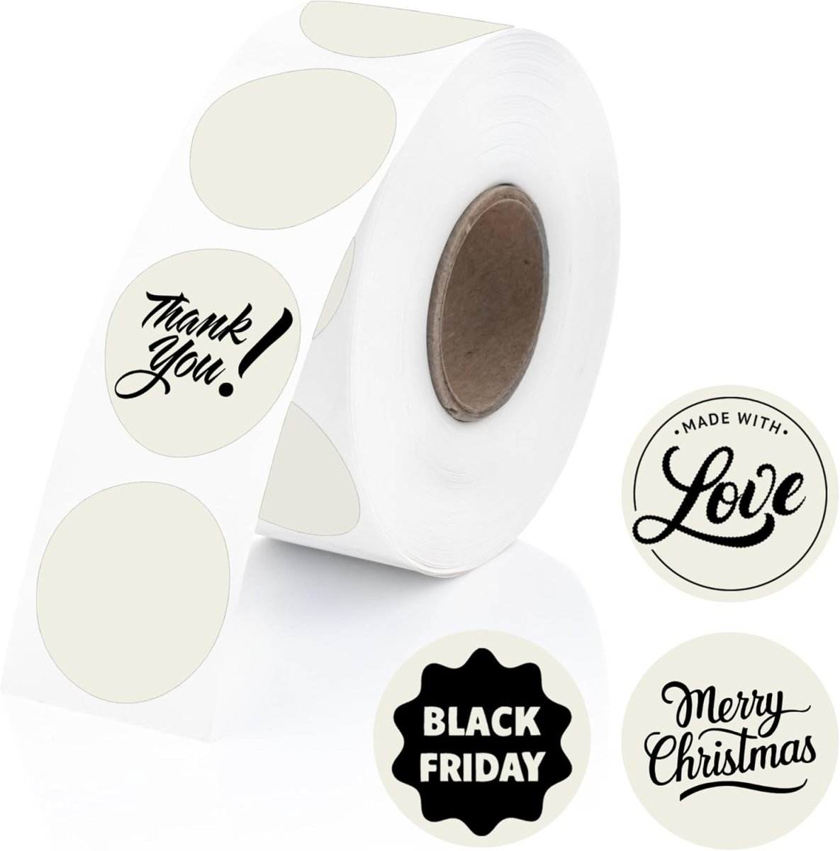 Perco Thermal Labels - Circle - Ivory 1 Inch - 735 Stickers